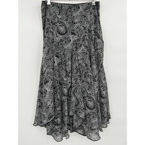 Vintage Newsworthy Asymmetrical Whimsigoth Midi Skirt Sz S Fairy Grunge Paisley